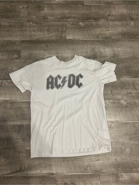 Cotton On White AC/DC Relaxed Boyfriend Tee